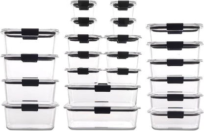 Brilliance Food Storage Containers, Set of 5, BPA-Free, Leak-Proof, Clear