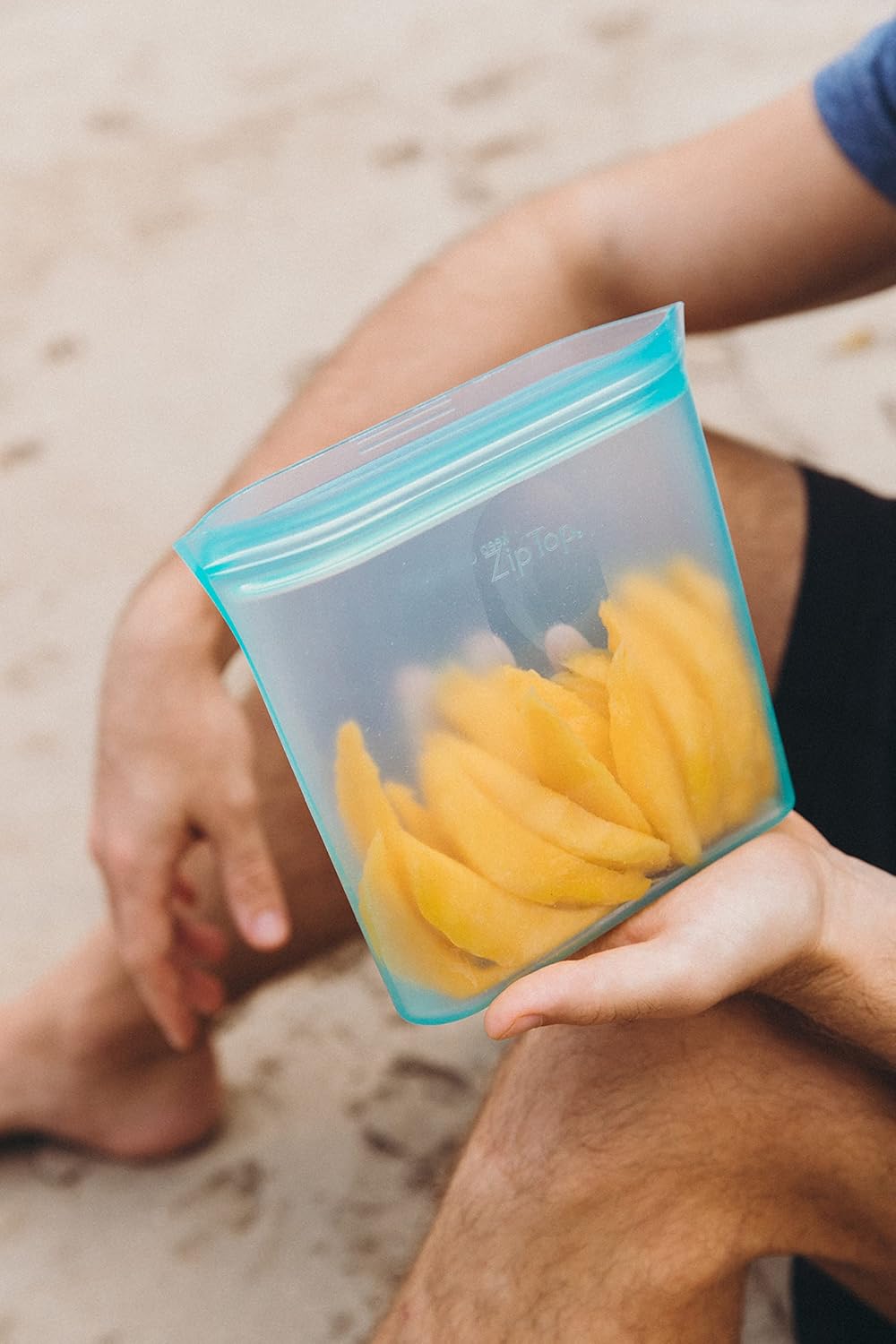 Reusable Food Storage Bags | Sandwich Bag [Teal] | Silicone Meal Prep Container | Microwave, Dishwasher and Freezer Safe | Made in the USA