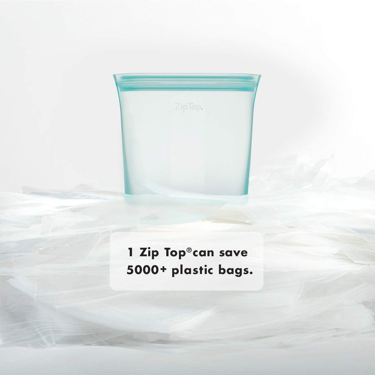 Reusable Food Storage Bags | Sandwich Bag [Teal] | Silicone Meal Prep Container | Microwave, Dishwasher and Freezer Safe | Made in the USA