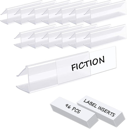 Shelf Label Holder, 44PCS 3X7/8'' Shelf Labels,Tag Ticket Sign Label Holders Clip On for 5/8'' to 3/4''Thick Shelves with Matched Blank Inserts