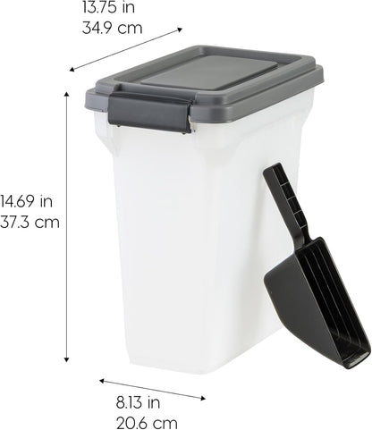 Dog Food Storage Container, Up to 13 lbs, Dark Gray, Made in USA