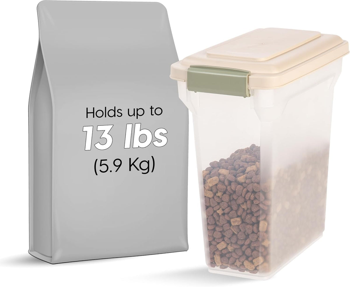 Dog Food Storage Container, Up to 13 lbs, Dark Gray, Made in USA