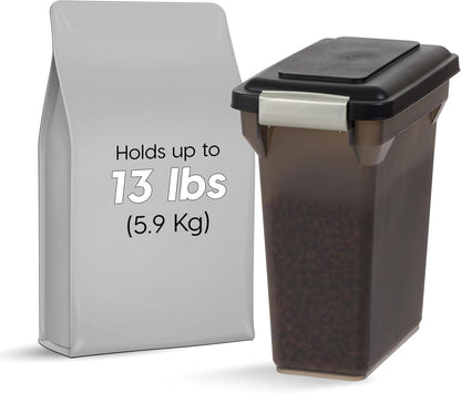 Dog Food Storage Container, Up to 13 lbs, Dark Gray, Made in USA