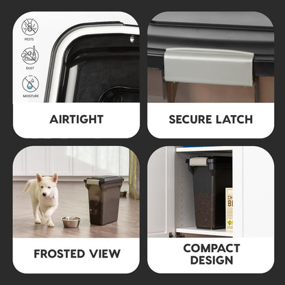 Dog Food Storage Container, Up to 13 lbs, Dark Gray, Made in USA
