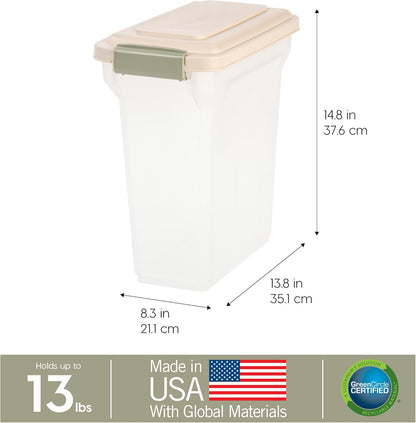 Dog Food Storage Container, Up to 13 lbs, Dark Gray, Made in USA