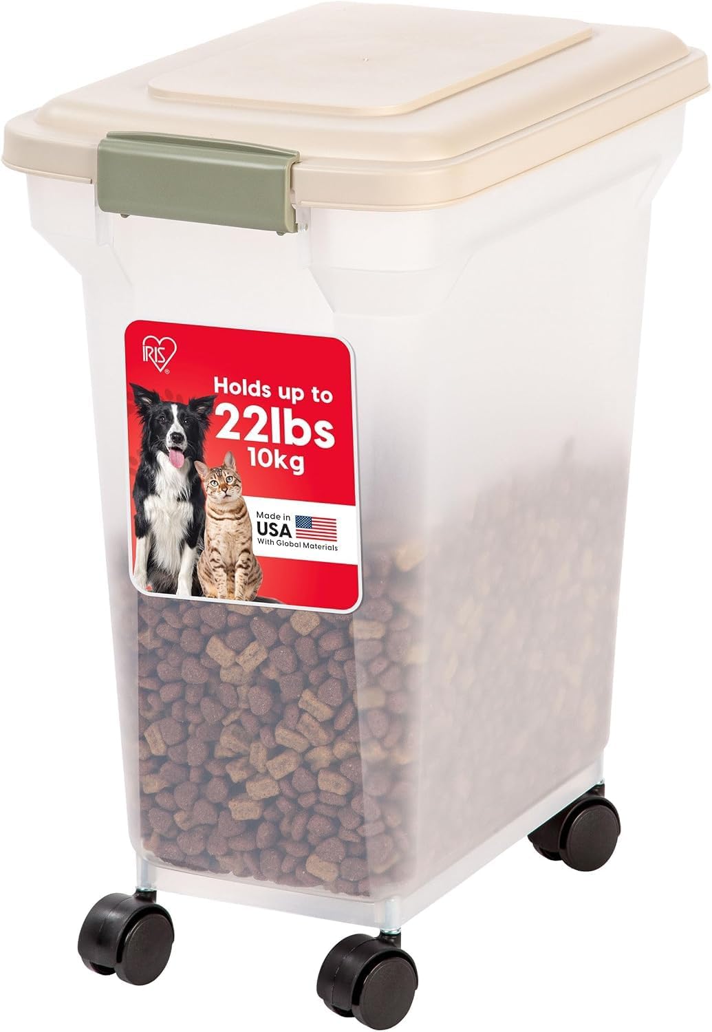 Dog Food Storage Container, Up to 13 lbs, Dark Gray, Made in USA