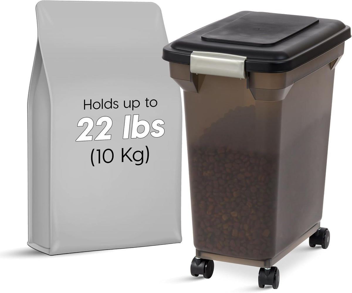Dog Food Storage Container, Up to 13 lbs, Dark Gray, Made in USA