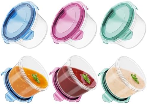2.7 oz Salad Dressing Container to Go with Leakproof Lids, 6 Pack