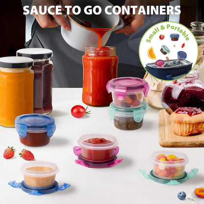 2.7 oz Salad Dressing Container to Go with Leakproof Lids, 6 Pack