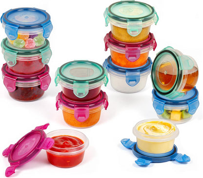 2.7 oz Salad Dressing Container to Go with Leakproof Lids, 6 Pack