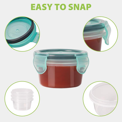 2.7 oz Salad Dressing Container to Go with Leakproof Lids, 6 Pack
