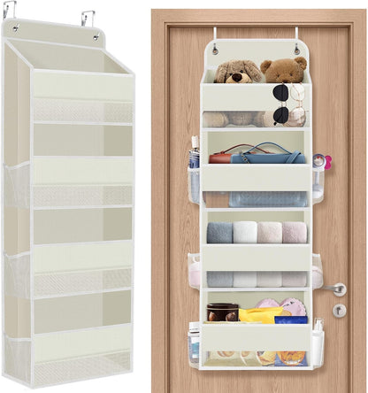 1 Pack Over The Door Organizer Hanging Storage Room Organizer | 40 lb Capacity, Ultra-Sturdy, Foldable, Mesh Design with Clear Window, Space-Saving Organizer for Pantry, Nursery & Closet