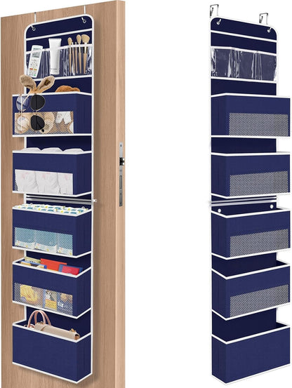 1 Pack Over The Door Organizer Hanging Storage Room Organizer | 40 lb Capacity, Ultra-Sturdy, Foldable, Mesh Design with Clear Window, Space-Saving Organizer for Pantry, Nursery & Closet