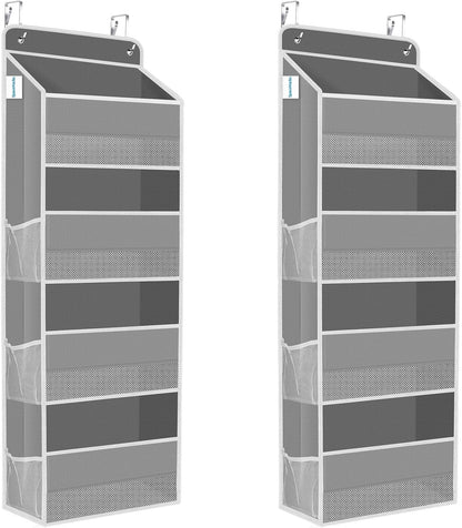 1 Pack Over The Door Organizer Hanging Storage Room Organizer | 40 lb Capacity, Ultra-Sturdy, Foldable, Mesh Design with Clear Window, Space-Saving Organizer for Pantry, Nursery & Closet