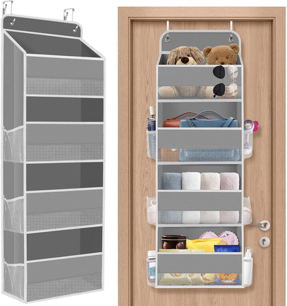 1 Pack Over The Door Organizer Hanging Storage Room Organizer | 40 lb Capacity, Ultra-Sturdy, Foldable, Mesh Design with Clear Window, Space-Saving Organizer for Pantry, Nursery & Closet