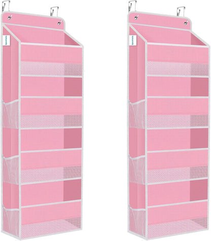 1 Pack Over The Door Organizer Hanging Storage Room Organizer | 40 lb Capacity, Ultra-Sturdy, Foldable, Mesh Design with Clear Window, Space-Saving Organizer for Pantry, Nursery & Closet