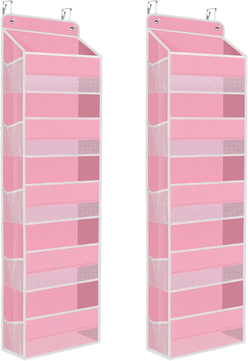 1 Pack Over The Door Organizer Hanging Storage Room Organizer | 40 lb Capacity, Ultra-Sturdy, Foldable, Mesh Design with Clear Window, Space-Saving Organizer for Pantry, Nursery & Closet
