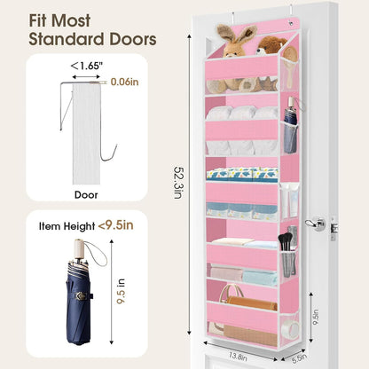 1 Pack Over The Door Organizer Hanging Storage Room Organizer | 40 lb Capacity, Ultra-Sturdy, Foldable, Mesh Design with Clear Window, Space-Saving Organizer for Pantry, Nursery & Closet
