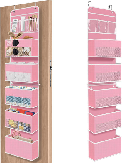 1 Pack Over The Door Organizer Hanging Storage Room Organizer | 40 lb Capacity, Ultra-Sturdy, Foldable, Mesh Design with Clear Window, Space-Saving Organizer for Pantry, Nursery & Closet