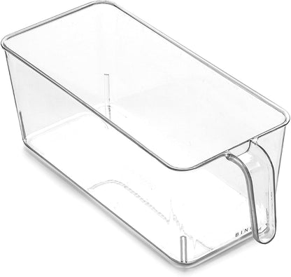 Clear Storage Organizer, Medium | THE HOLDER COLLECTION | Clear Containers for Organizing with Built-in Handles | Pantry Organization and Storage | Fridge Organizer | Smart Bin Cabinet