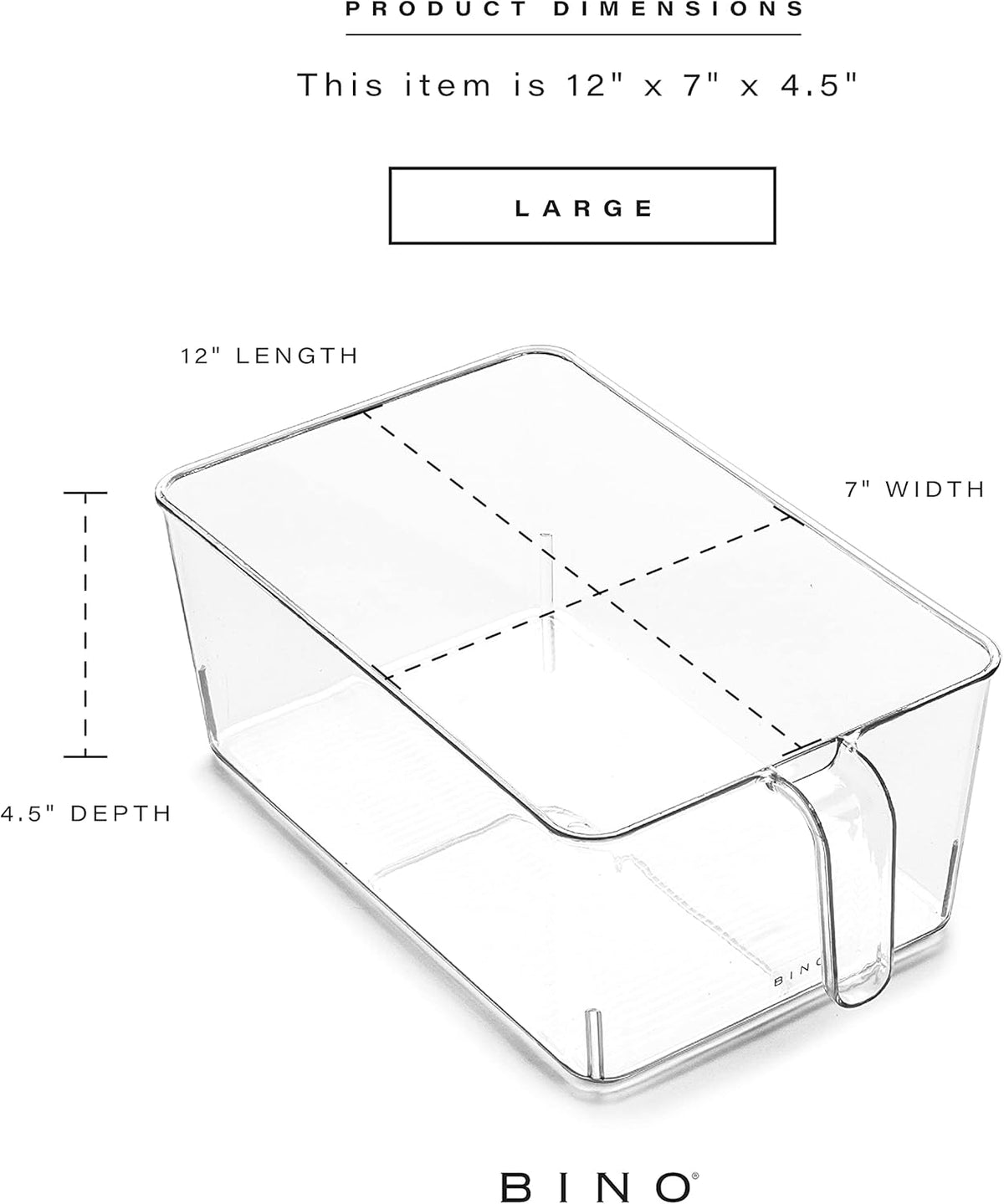 Clear Storage Organizer, Medium | THE HOLDER COLLECTION | Clear Containers for Organizing with Built-in Handles | Pantry Organization and Storage | Fridge Organizer | Smart Bin Cabinet