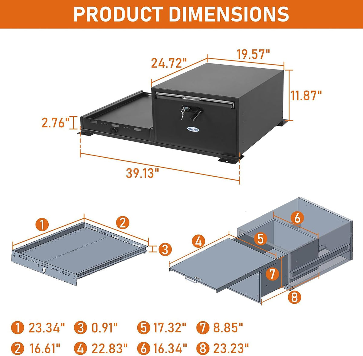 JK JL Bronco Trunk Storage Drawer & Fridge Slide Mount for 2007-2026 Jeep Wrangler JK JL 4-Door & 2021-2026 Ford Bronco 4-Door, Security Lock Toolbox Overland Camping Cargo Organizer