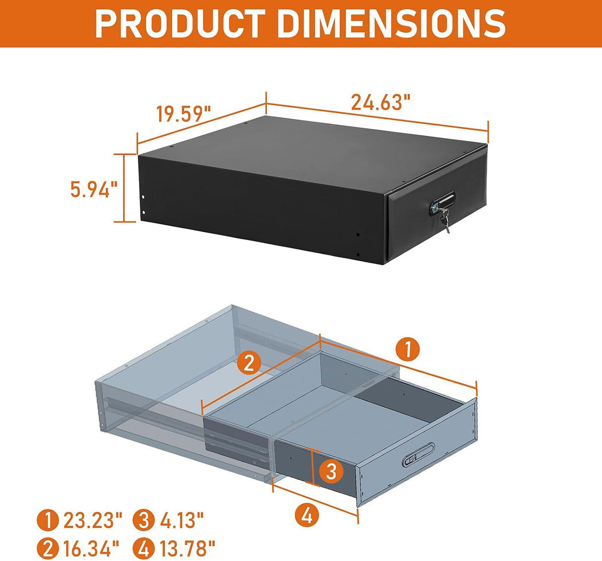 JK JL Bronco Trunk Storage Drawer & Fridge Slide Mount for 2007-2026 Jeep Wrangler JK JL 4-Door & 2021-2026 Ford Bronco 4-Door, Security Lock Toolbox Overland Camping Cargo Organizer