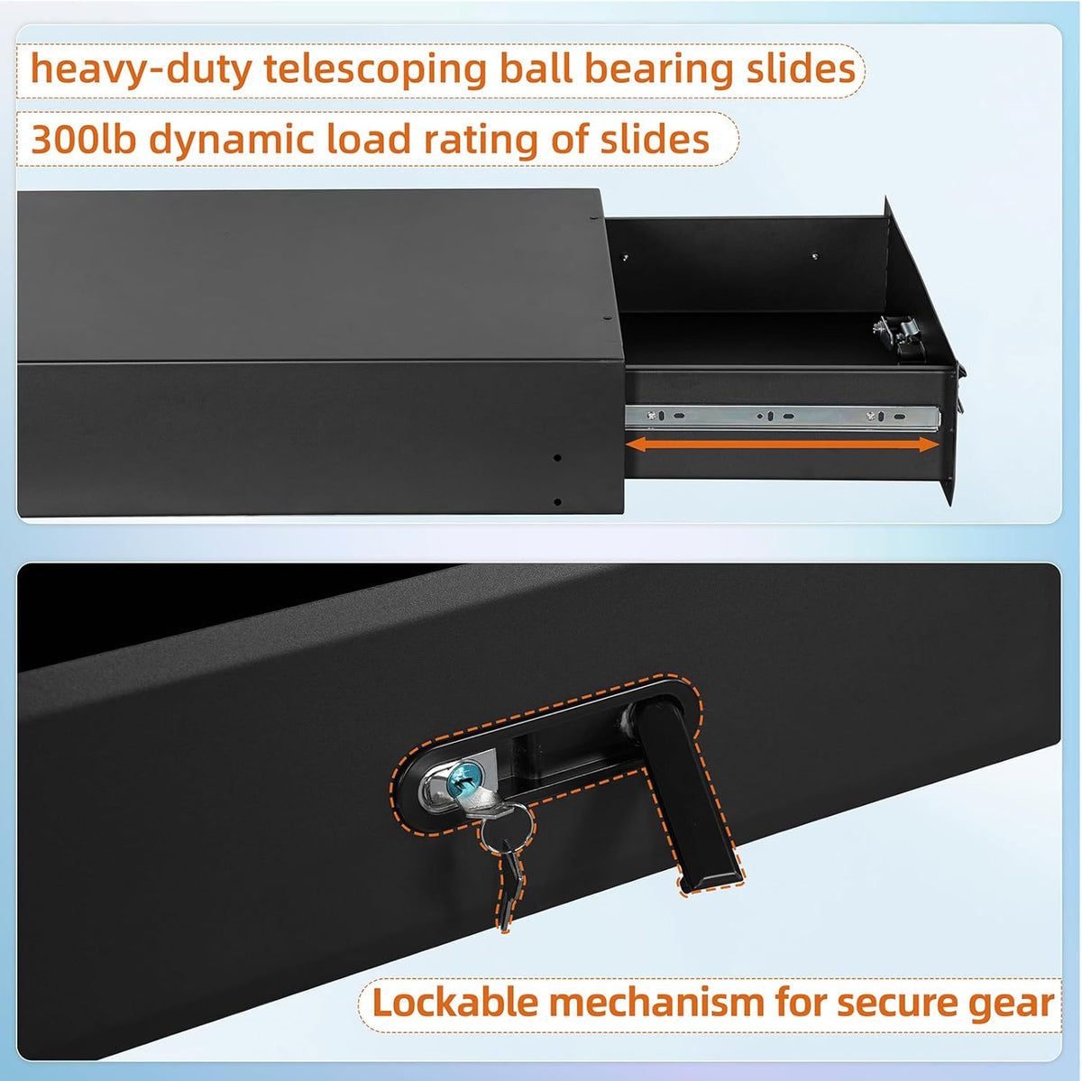 JK JL Bronco Trunk Storage Drawer & Fridge Slide Mount for 2007-2026 Jeep Wrangler JK JL 4-Door & 2021-2026 Ford Bronco 4-Door, Security Lock Toolbox Overland Camping Cargo Organizer