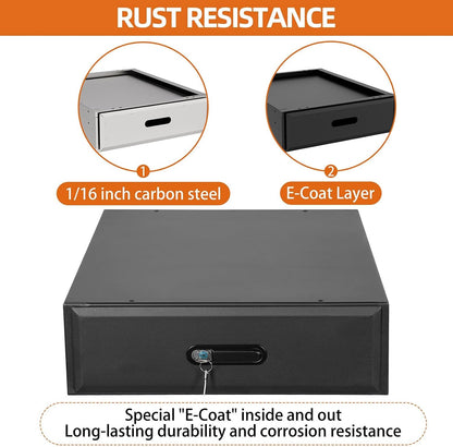 JK JL Bronco Trunk Storage Drawer & Fridge Slide Mount for 2007-2026 Jeep Wrangler JK JL 4-Door & 2021-2026 Ford Bronco 4-Door, Security Lock Toolbox Overland Camping Cargo Organizer