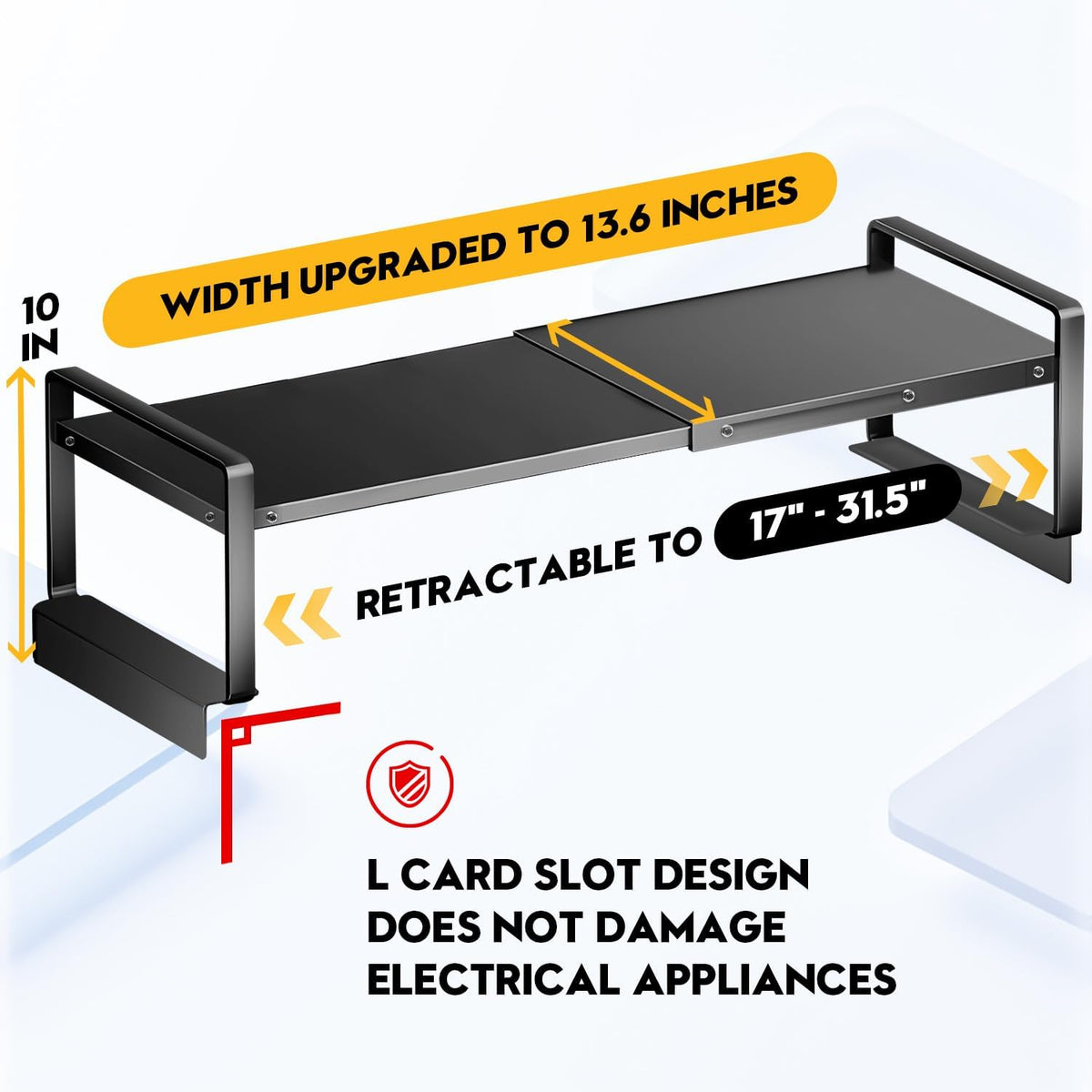 Adjustable Refrigerator Top Rack, 17-31.5" Metal Shelf for Washer/Dryer