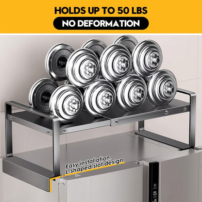 Adjustable Refrigerator Top Rack, 17-31.5" Metal Shelf for Washer/Dryer