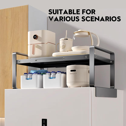 Adjustable Refrigerator Top Rack, 17-31.5" Metal Shelf for Washer/Dryer