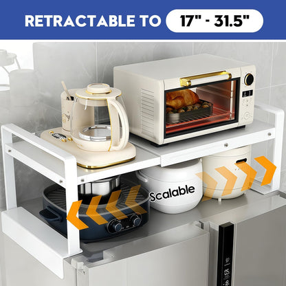 Adjustable Refrigerator Top Rack, 17-31.5" Metal Shelf for Washer/Dryer