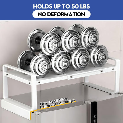 Adjustable Refrigerator Top Rack, 17-31.5" Metal Shelf for Washer/Dryer