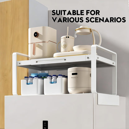 Adjustable Refrigerator Top Rack, 17-31.5" Metal Shelf for Washer/Dryer