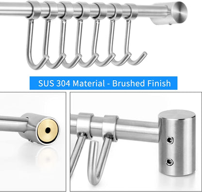 Kitchen Utensil Rack 2PCS, 15.6” Pot & Pan Hanging Rack Wall Mount