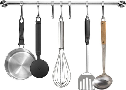 Kitchen Utensil Rack 2PCS, 15.6” Pot & Pan Hanging Rack Wall Mount