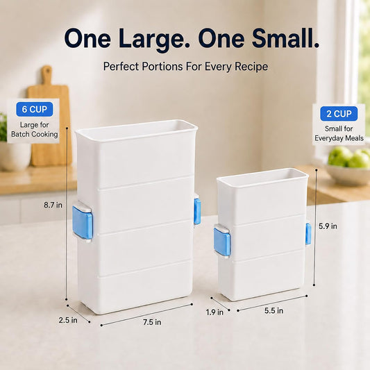 Freezer Food Block Maker, 6-Cup Freezer Bag Holder for Gallon Bags, Durable Hard Plastic, Freeze Soups, Bone Broth, Sauces, Chili & Leftovers into Flat Stackable Blocks, Meal Prep Freezer Storage