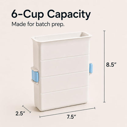 Freezer Food Block Maker, 6-Cup Freezer Bag Holder for Gallon Bags, Durable Hard Plastic, Freeze Soups, Bone Broth, Sauces, Chili & Leftovers into Flat Stackable Blocks, Meal Prep Freezer Storage