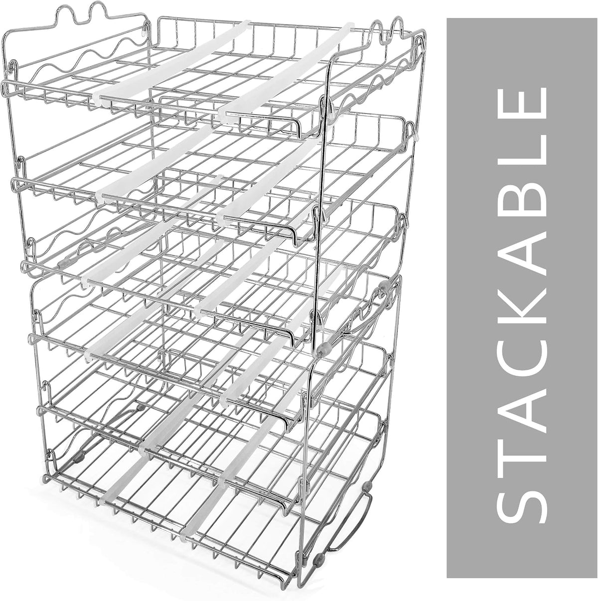 Can Organizer for Pantry, 36-Can Stackable Rack, 18 x 13 x 14 in, Chrome | Stackable Can Rack for 36 Cans, Canned Food Storage, Pantry Shelf, Kitchen Cabinet or Countertop