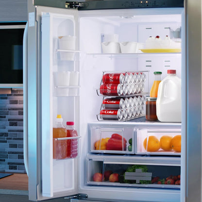Soda Can Organizer for Fridge & Freezer, Stackable with Lid