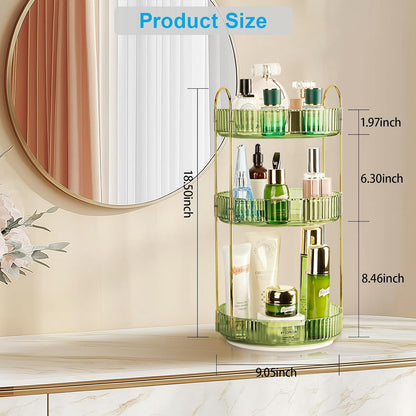 360 Rotating Makeup Organizer, 2 Tier Lazy Susan Bathroom Counter Organizer, Skincare Organizers, Spinning Perfume Organizer & Vanity Organizer Countertop (Classic Grey, 2 Tier)