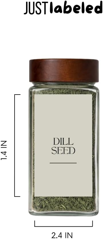 Spice Labels - 168 Aesthetic Beige Spice Labels for Jars - Waterproof Stickers for Spice containers - Preprinted Minmalist Oilproof Herbs & Seasoning Labels