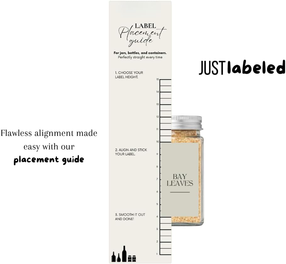 Spice Labels - 168 Aesthetic Beige Spice Labels for Jars - Waterproof Stickers for Spice containers - Preprinted Minmalist Oilproof Herbs & Seasoning Labels