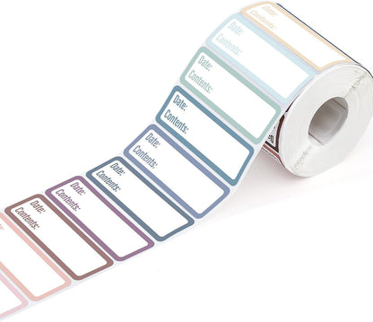 1000 Food Labels, 1 x 3 Inch Removable Freezer Date Stickers, Colorful | Water- And Oil-Resistant, Easy To Write , Clean Removal, No Residue, For Containers, Bottles, Leftovers, And Files