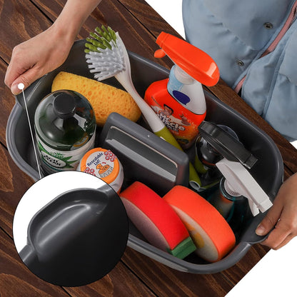 2 Pack Cleaning Supplies Caddy, Large Plastic Cleaning Supply Organizer Bin with Handle, Cleaning Bucket Housekeeping Shower Tote Caddy Under Sink Tool Storage Basket for Dorm, Garden, Bathroom