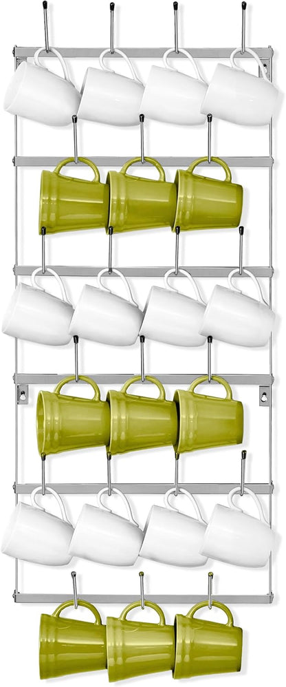 Wall Mug Rack, Coffee Mug Display for Coffee Station (Small, Brown)