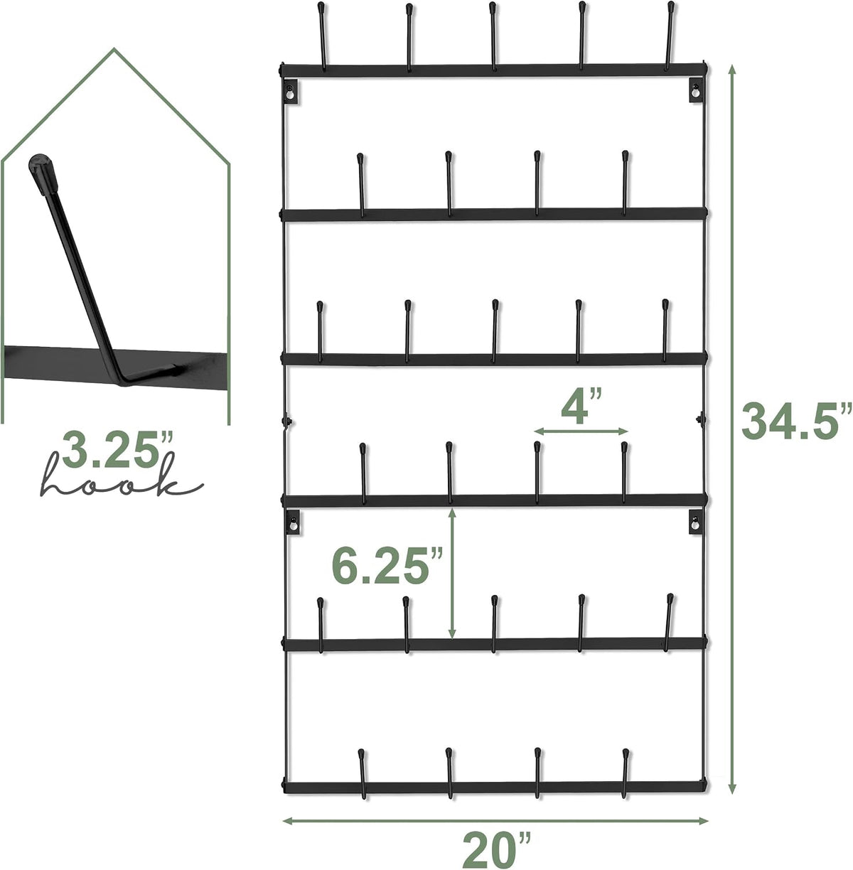 Wall Mug Rack, Coffee Mug Display for Coffee Station (Small, Brown)
