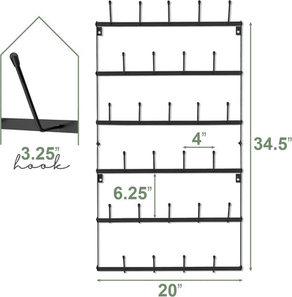 Wall Mug Rack, Coffee Mug Display for Coffee Station (Small, Brown)