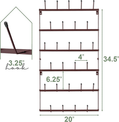 Wall Mug Rack, Coffee Mug Display for Coffee Station (Small, Brown)